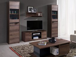 Ensemble de salon Fivelbo 114 (Chêne du Monastery + Noir brillant)