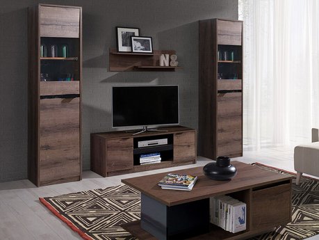 Ensemble de salon Fivelbo 114 (Chêne du Monastery + Noir brillant)