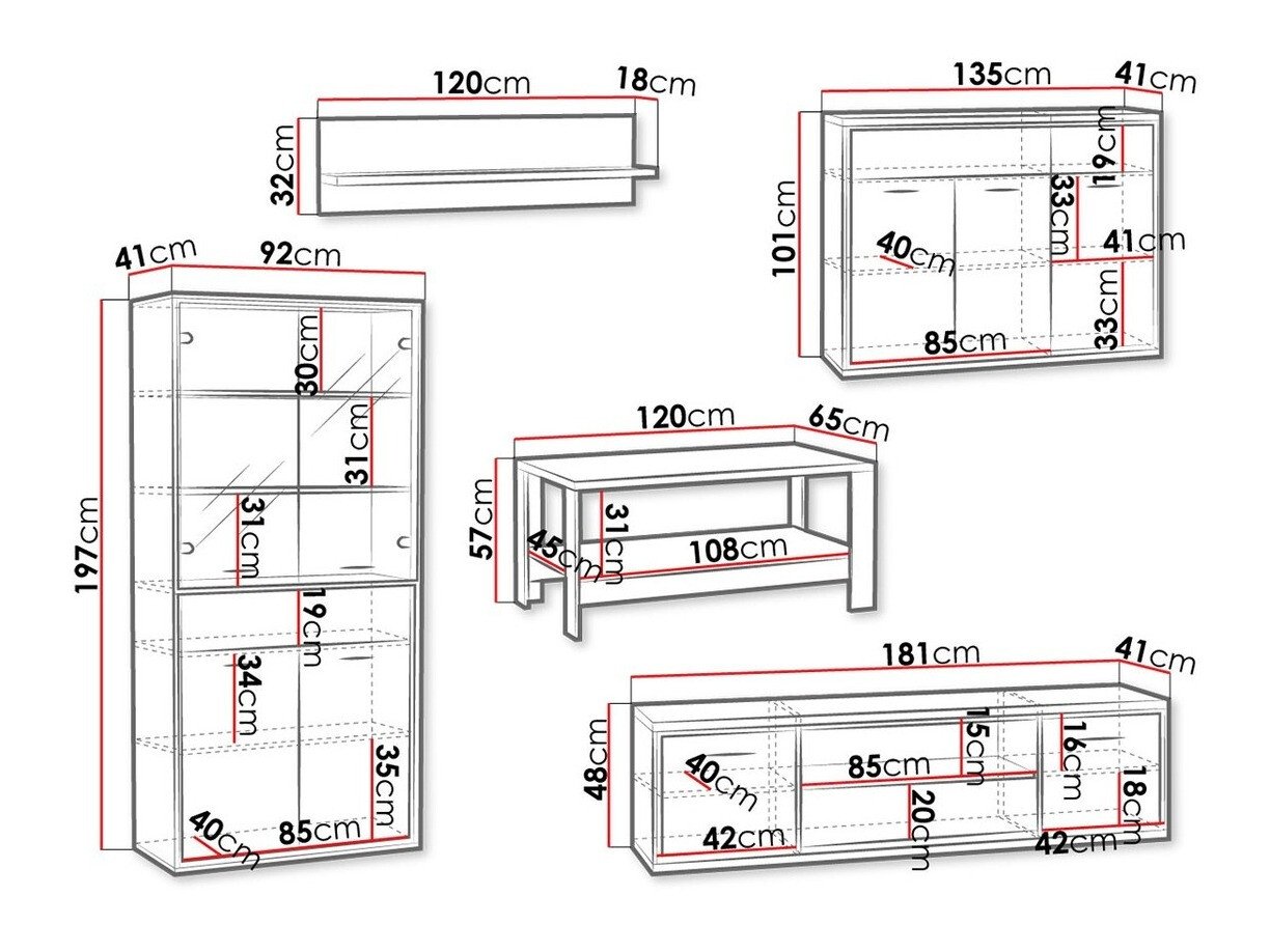 Ensemble de salon Etrmoni 118 (Clair bois)