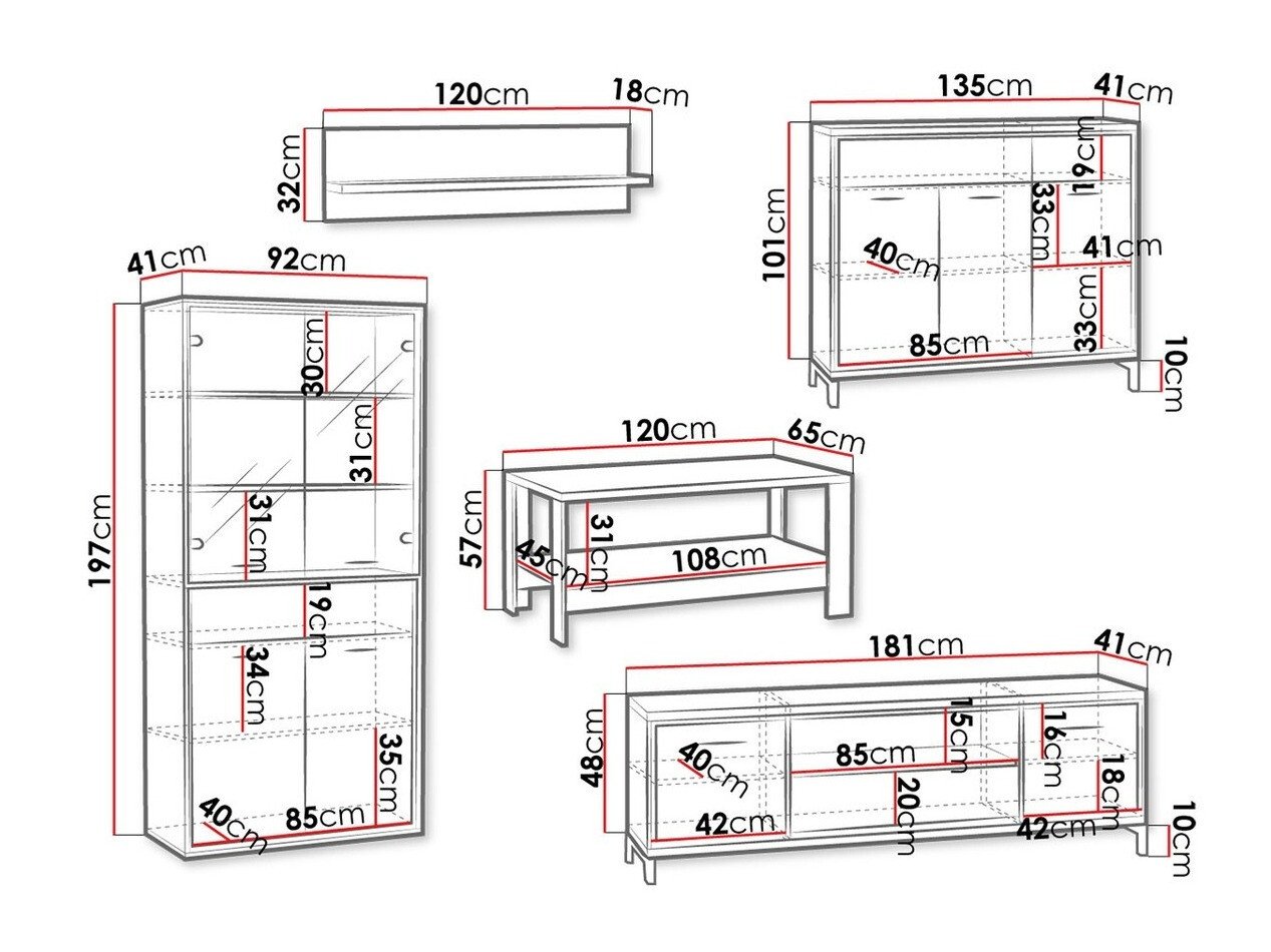 Ensemble de salon Etrmoni 118 (Clair bois)