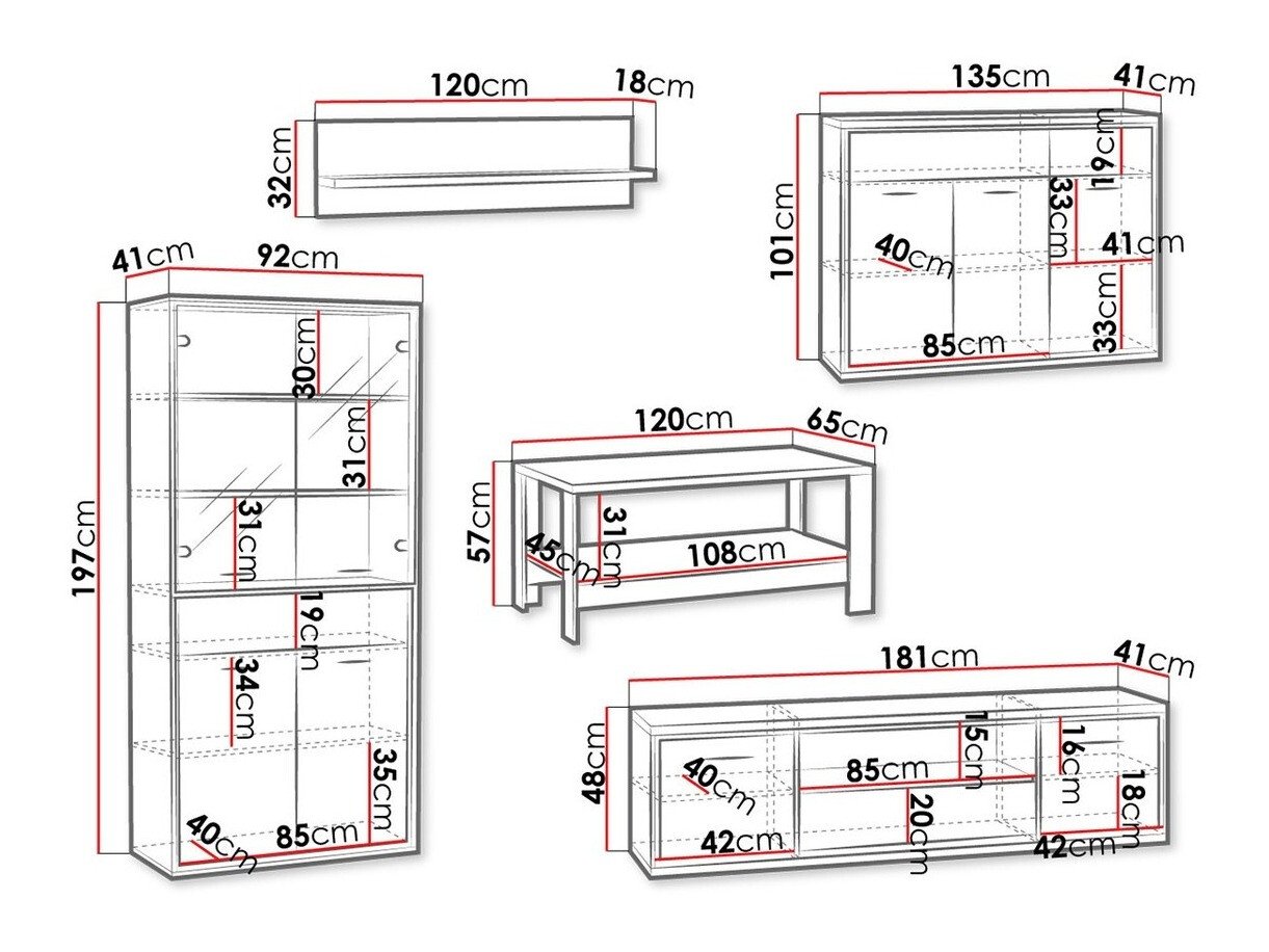 Ensemble de salon Etrmoni 118 (Clair bois)