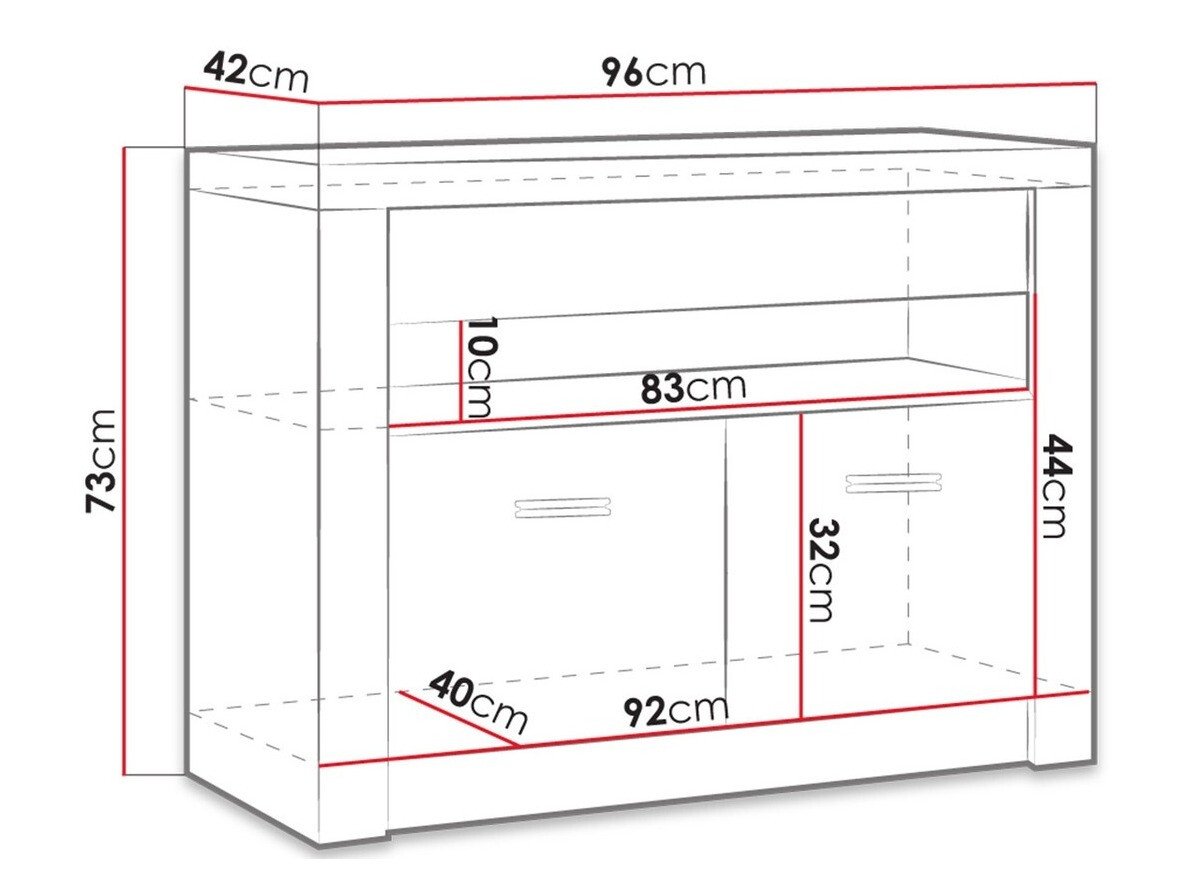 Meuble TV Serfeno 107 (Chêne sombre)