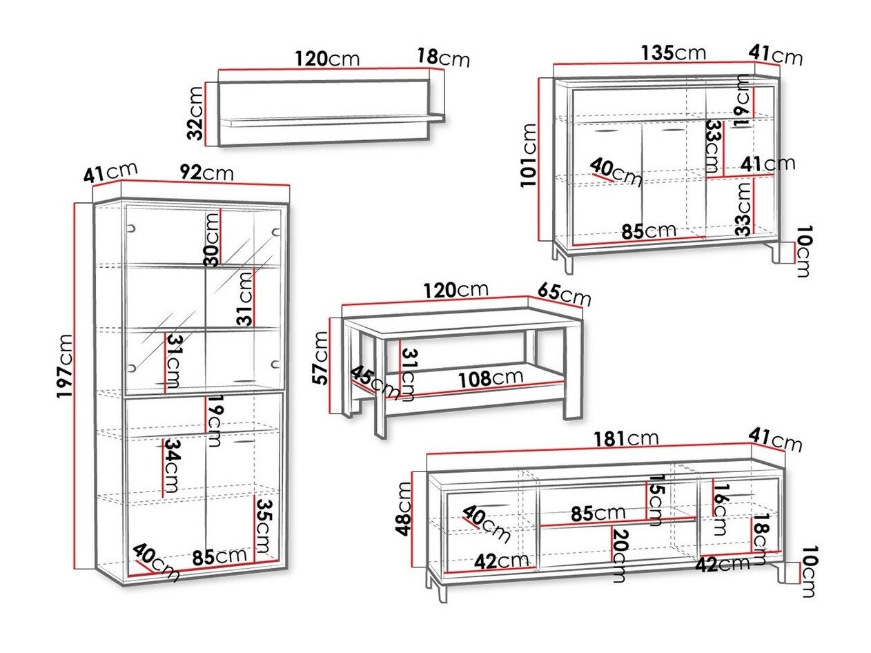 Ensemble de salon Etrmoni 118 (Clair bois + Chêne)