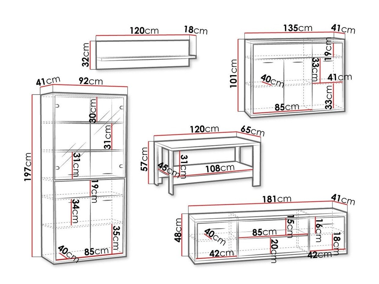 Ensemble de salon Etrmoni 118 (Clair bois + Chêne)