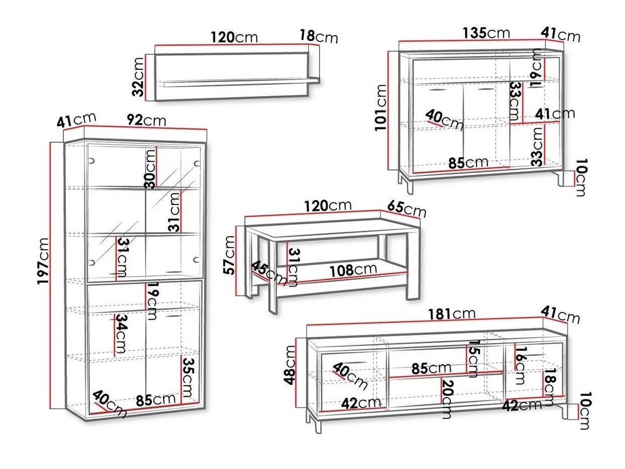 Ensemble de salon Etrmoni 118 (Clair bois + Chêne)