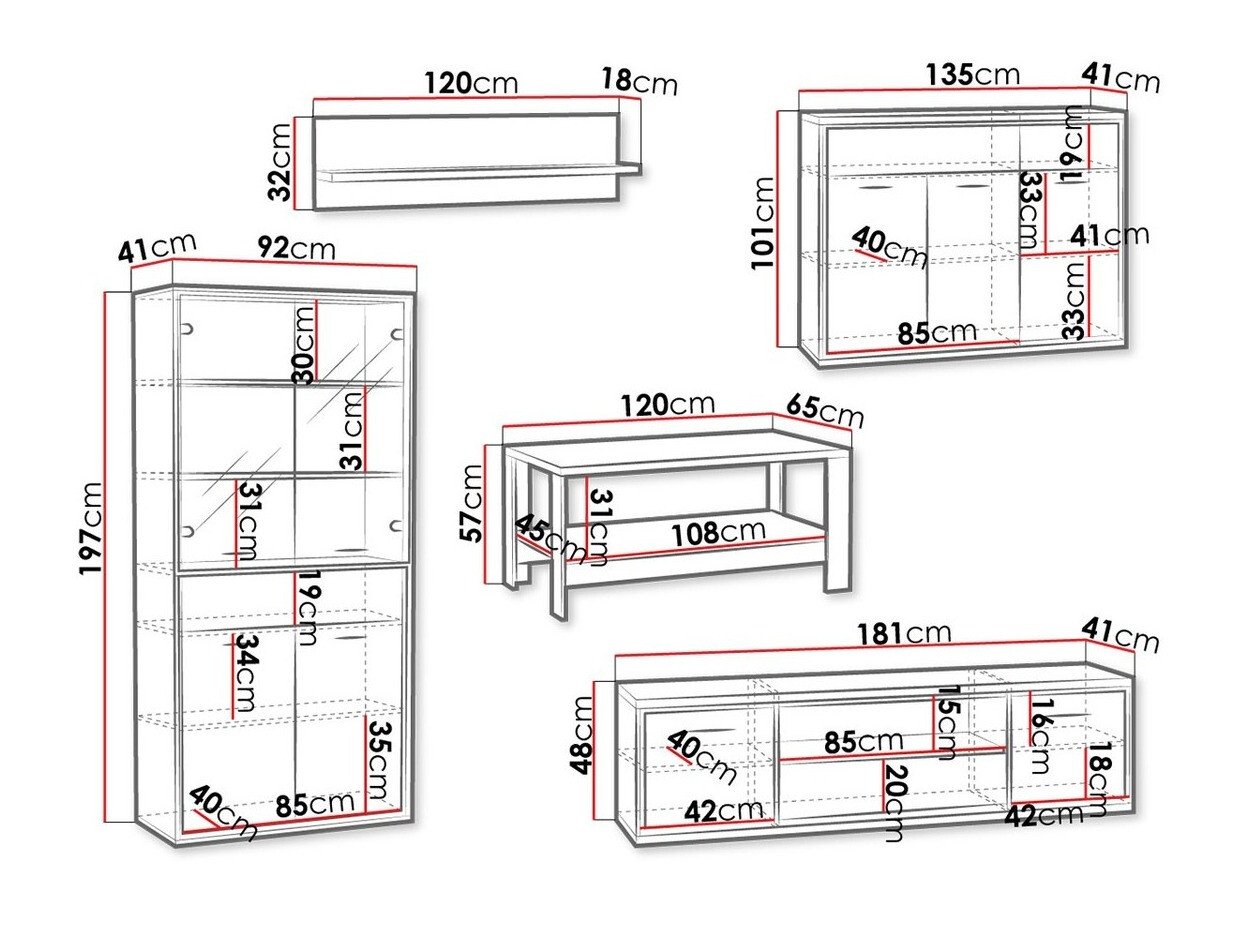 Ensemble de salon Etrmoni 118 (Clair bois + Chêne)