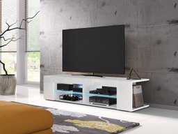 Meuble TV Nashville 113 (Blanc + Blanc brillant)