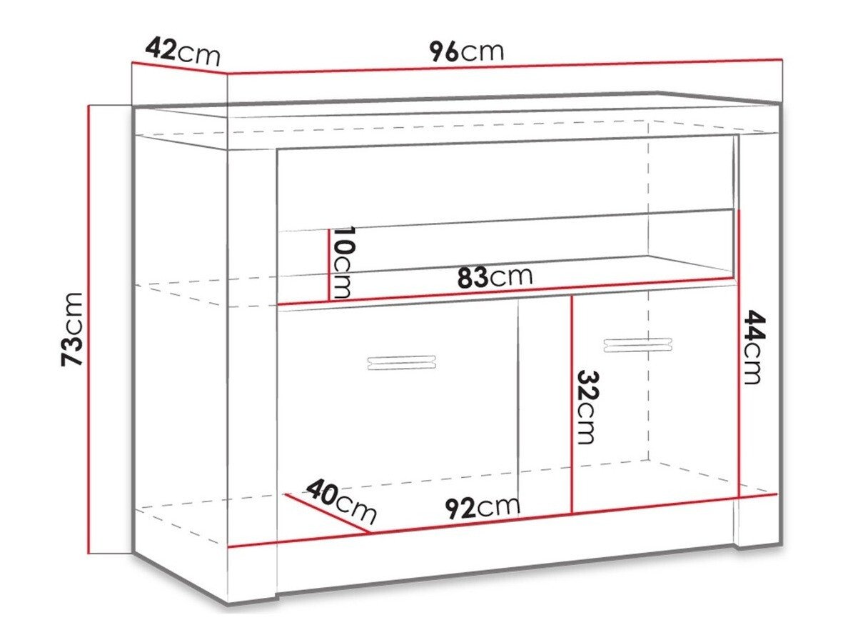 Meuble TV Serfeno 107 (Chêne sombre)