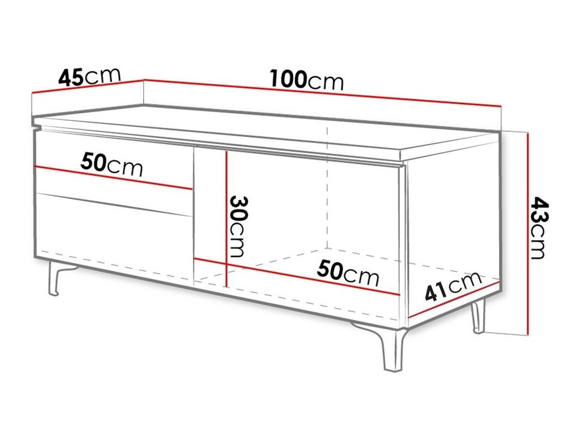 Meuble TV Uva IV (Blanc + Blanc brillant)