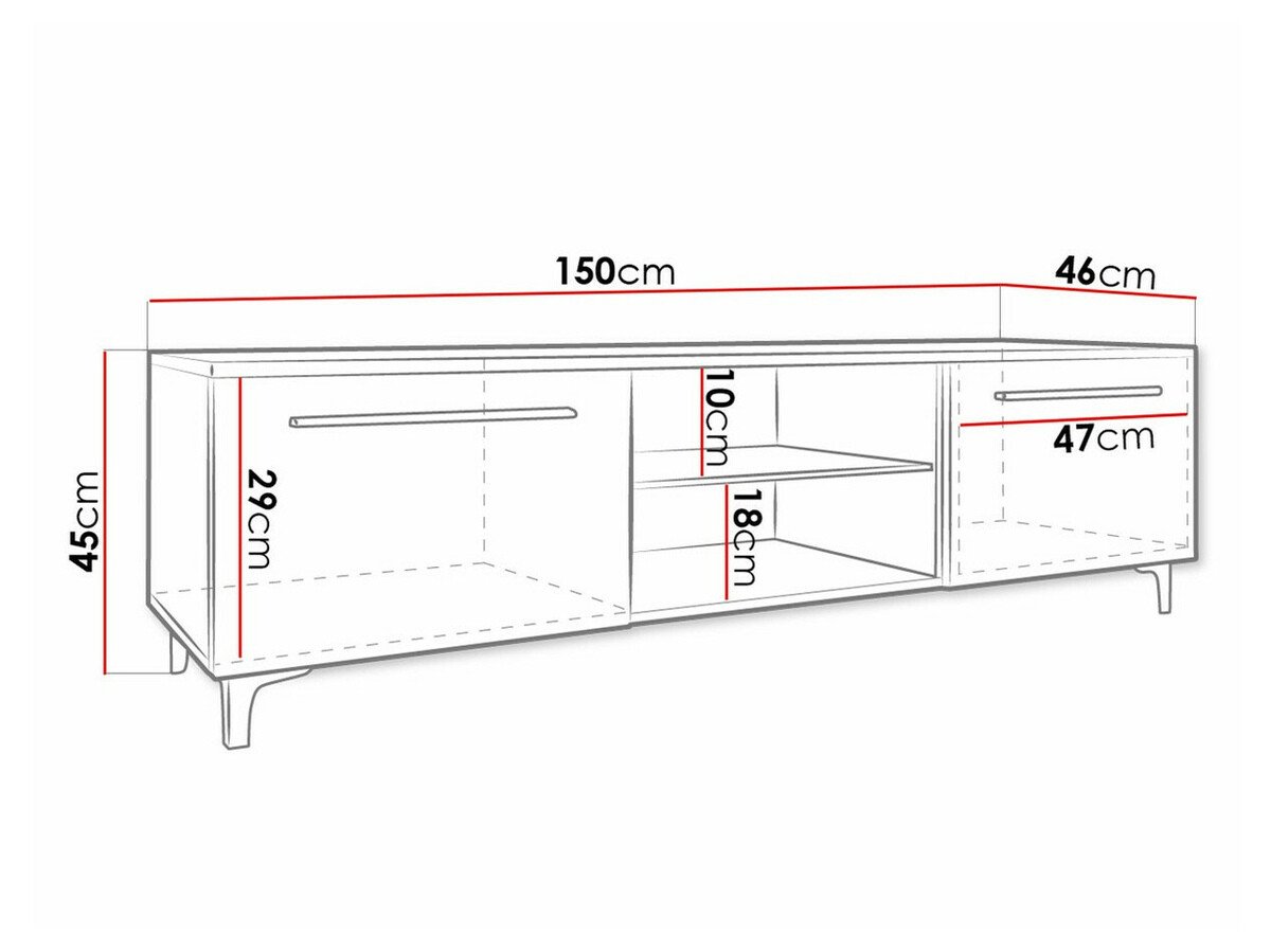 Meuble TV Nashville 120 (Blanc + Blanc brillant)