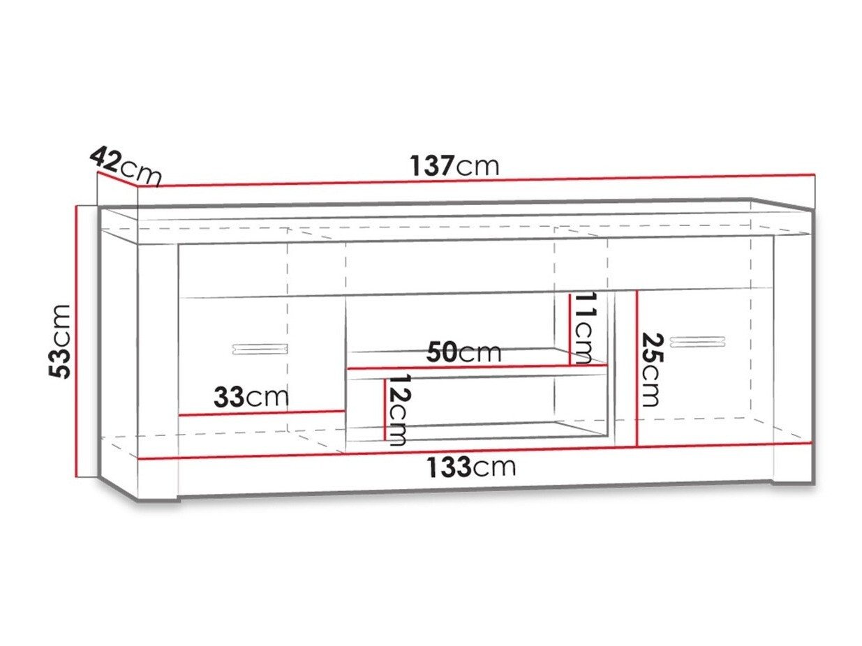 Meuble TV Serfeno 106 (Chêne sombre)