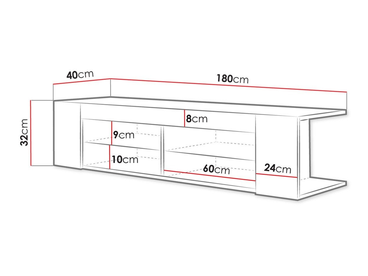 Meuble TV Ver I (Blanc + Blanc brillant)
