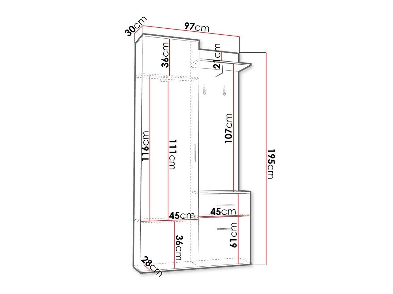 Meuble d'entrée Columba