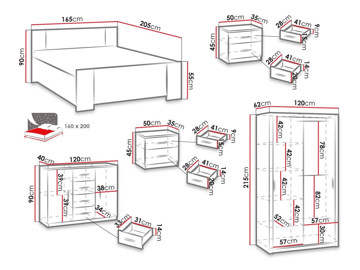 Ensemble de chambre Catromi 112 (Blanc)