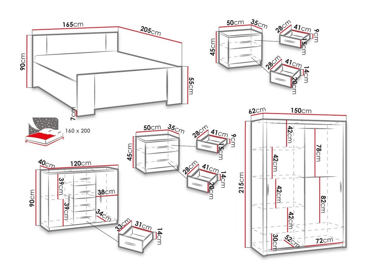 Ensemble de chambre Catromi 113 (Blanc + Soft Pik 011)