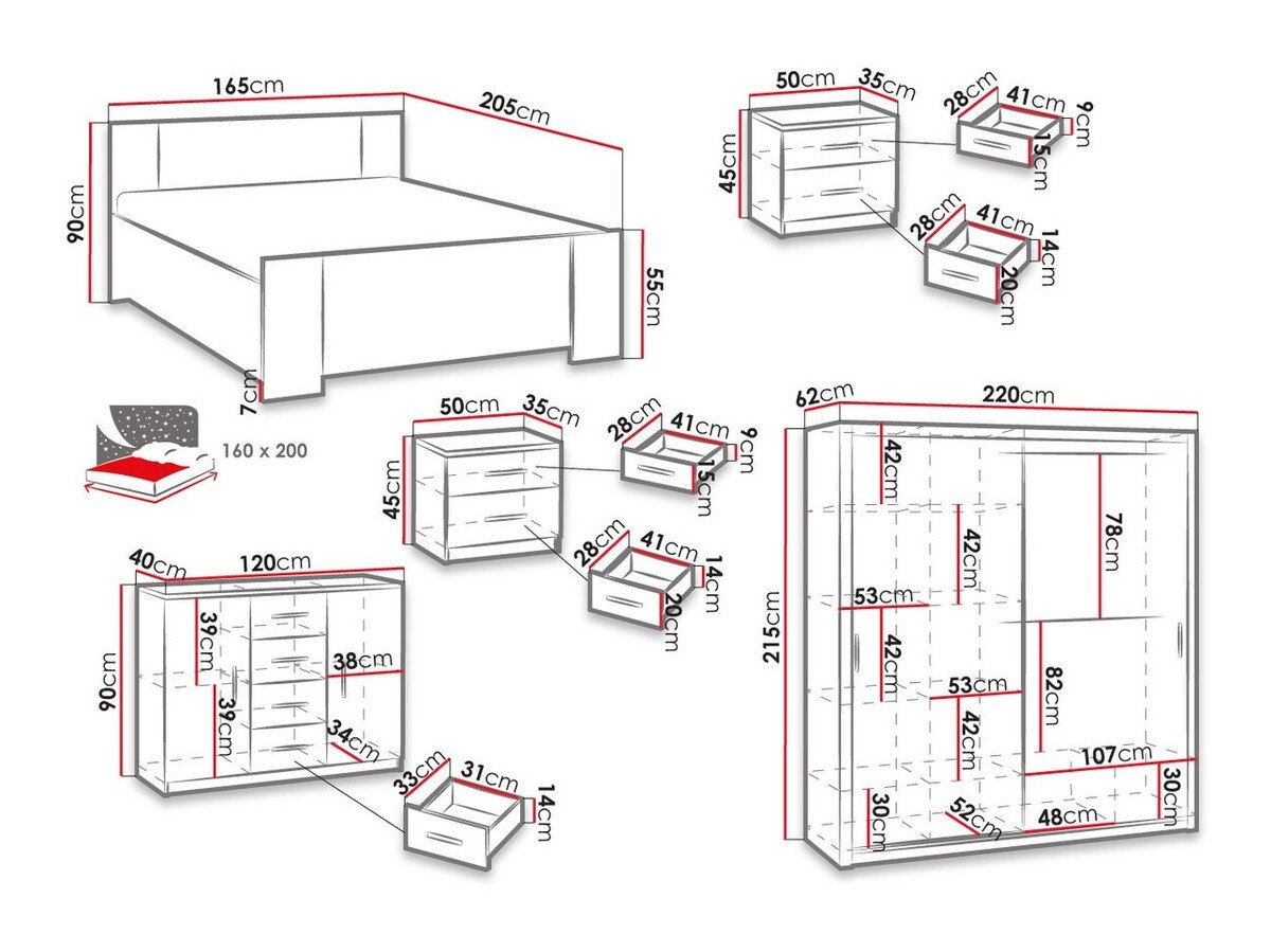 Ensemble de chambre Catromi 115 (Blanc + Soft Pik 017)