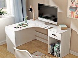 Bureau d'angle Austin 303 (Blanc)