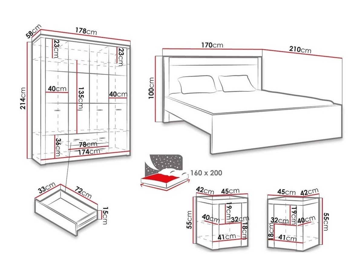 Ensemble de chambre Serfeno 120 (Artisanat blanc)