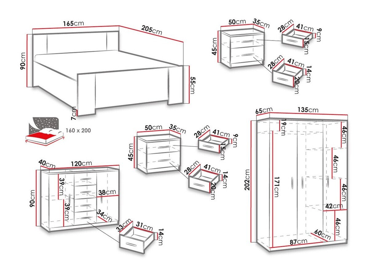 Ensemble de chambre Catromi 123 (Blanc + Soft Pik 017)