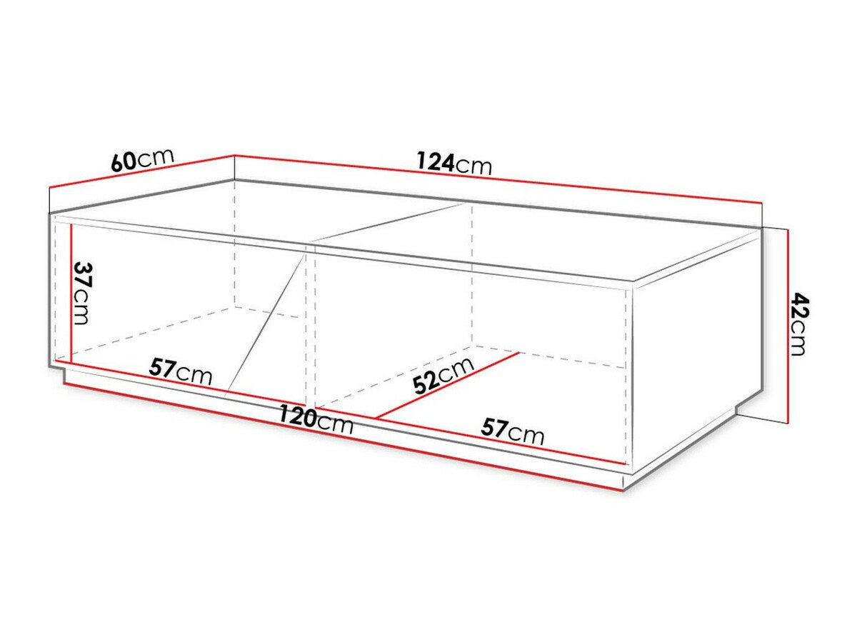 Table basse Comfivo Daldune 102 (Anthracite + Chêne wotan)