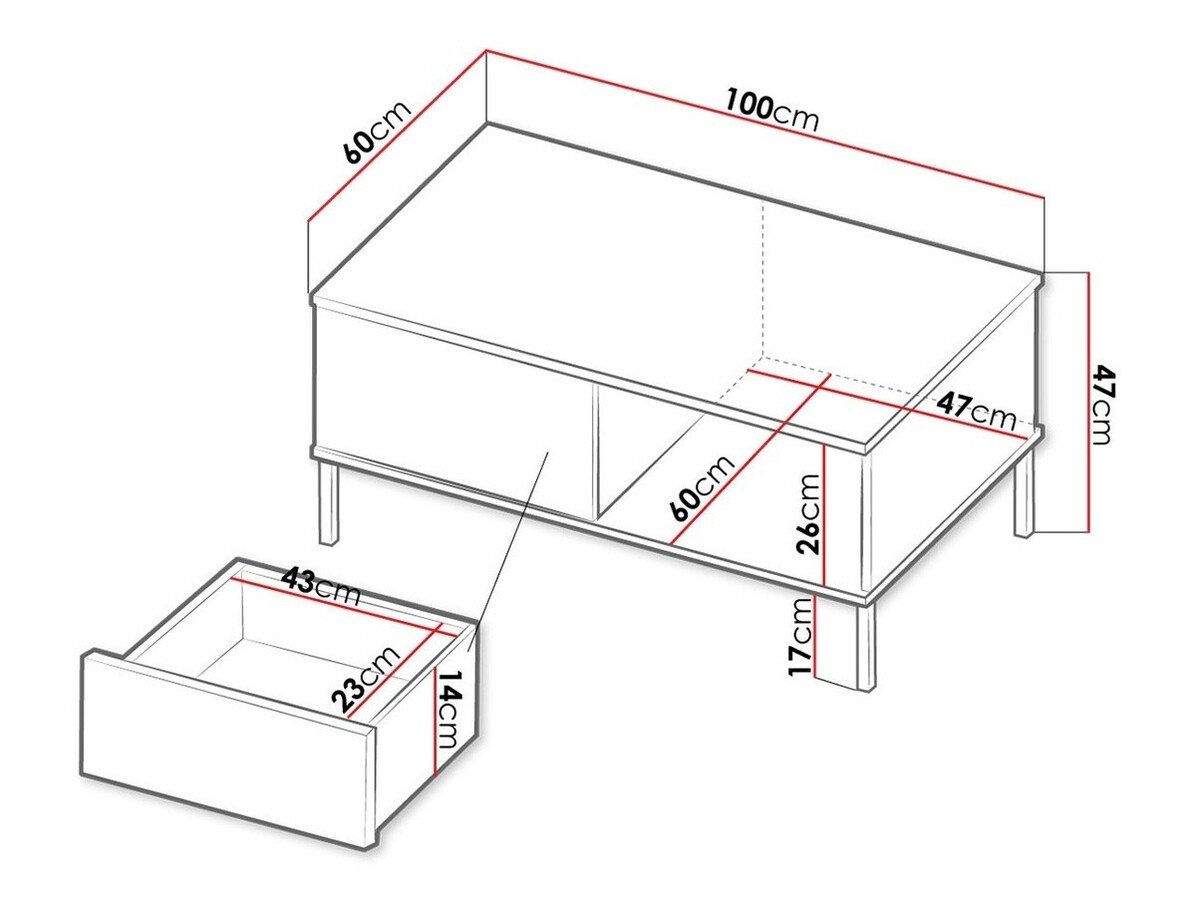 Table basse Lomsore 102 (Clair bois)