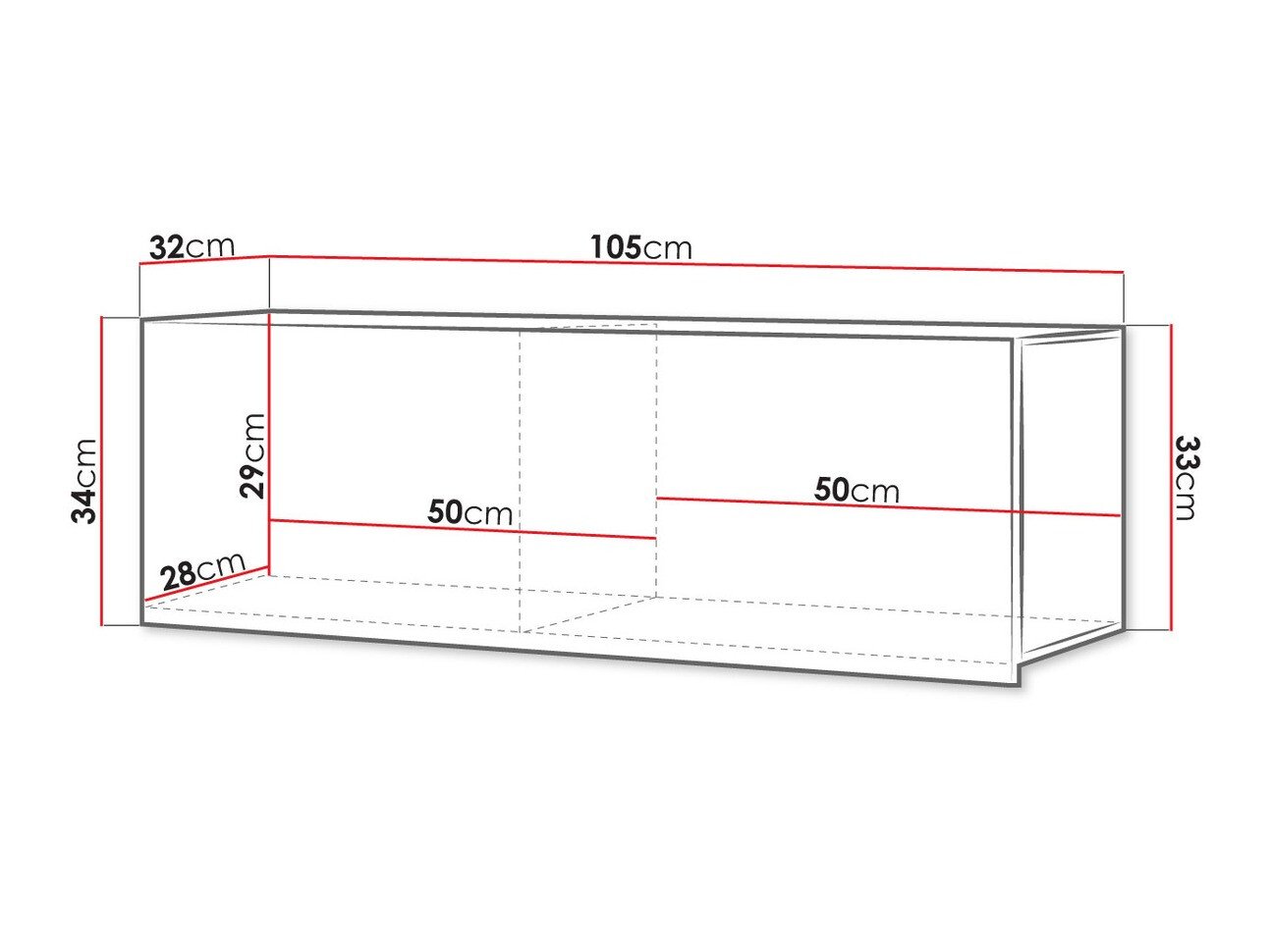 Armoire murale Tivdalu 101 (Blanc + Blanc brillant)