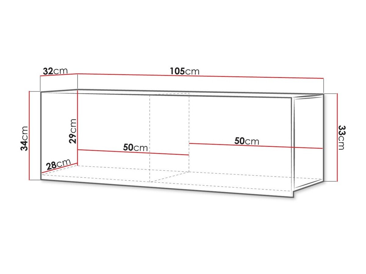 Armoire murale Tivdalu 101 (Noir + Noir brillant)