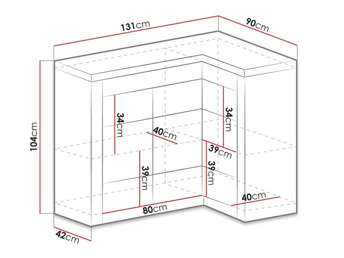 Armoire d'angle Serfeno 112 (Artisanat blanc)