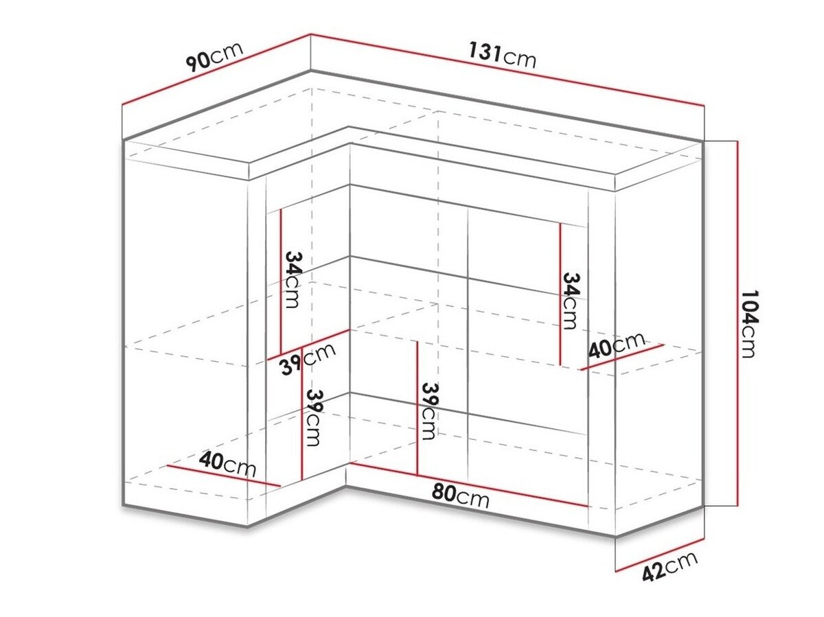 Armoire d'angle Serfeno 113 (Chêne sombre)