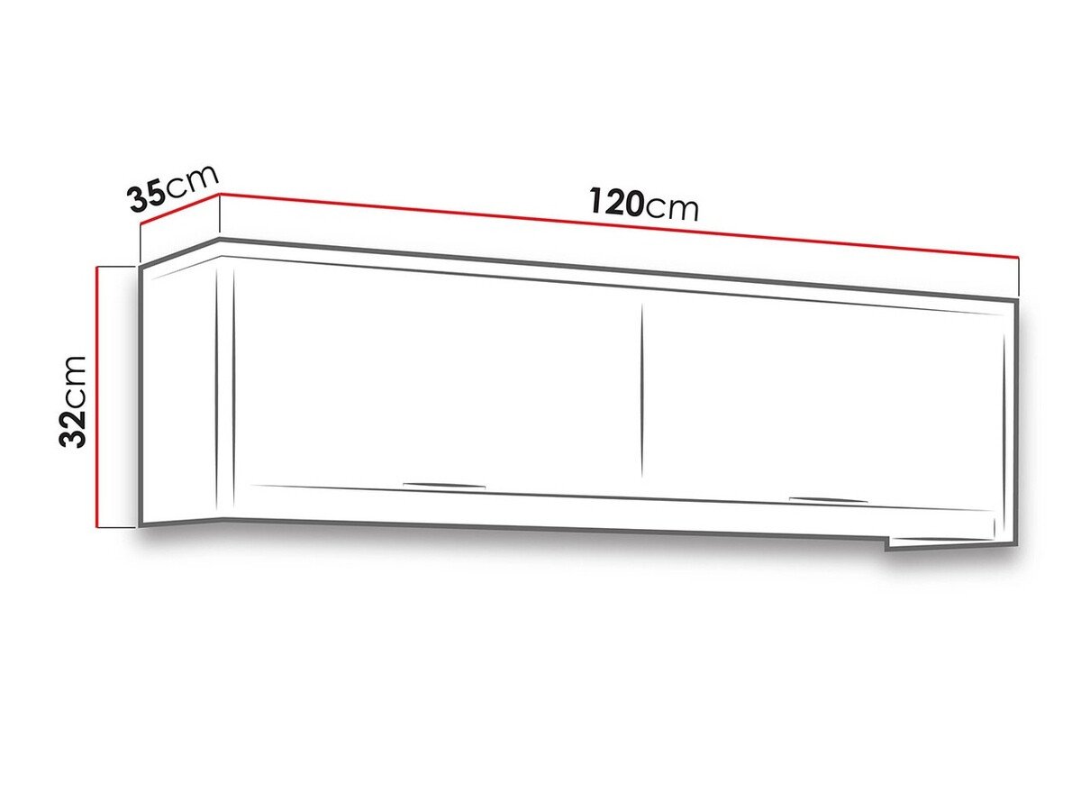 Armoire murale Fivelbo 111 (Chêne du Monastery + Noir brillant)