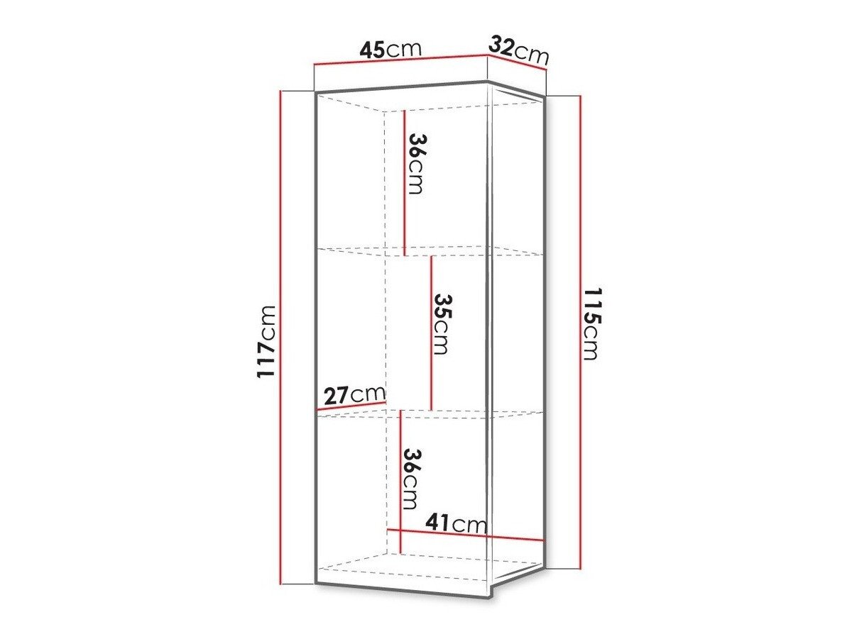 Armoire murale Tivdalu 126 (Blanc + Blanc brillant)