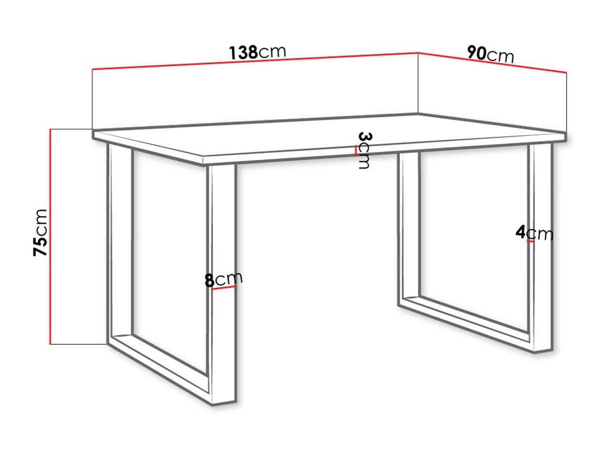 Table Tucson 137 (Chêne Artisan + Noir)