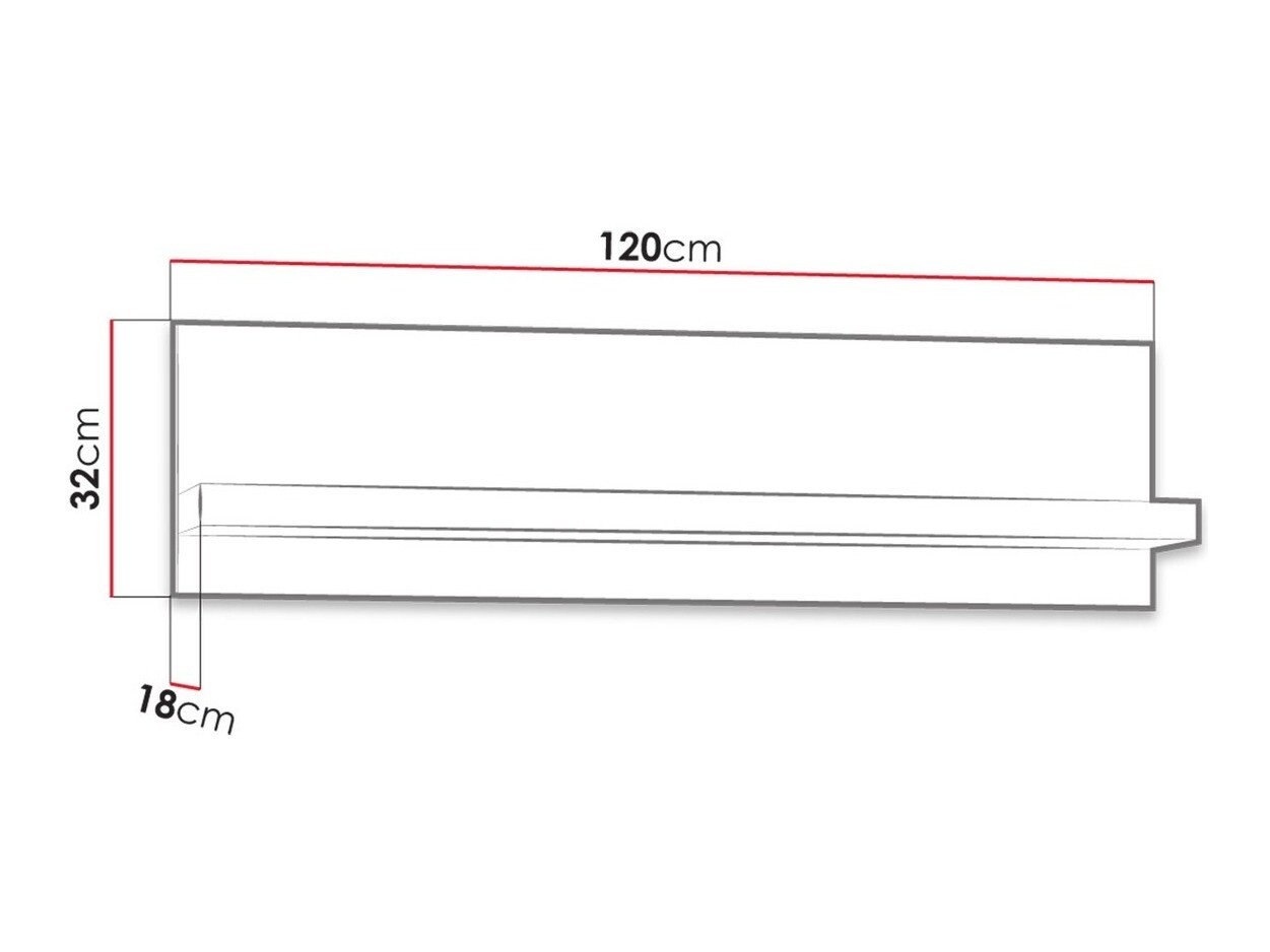 Étagère murale Serfeno 108 (Chêne sombre)