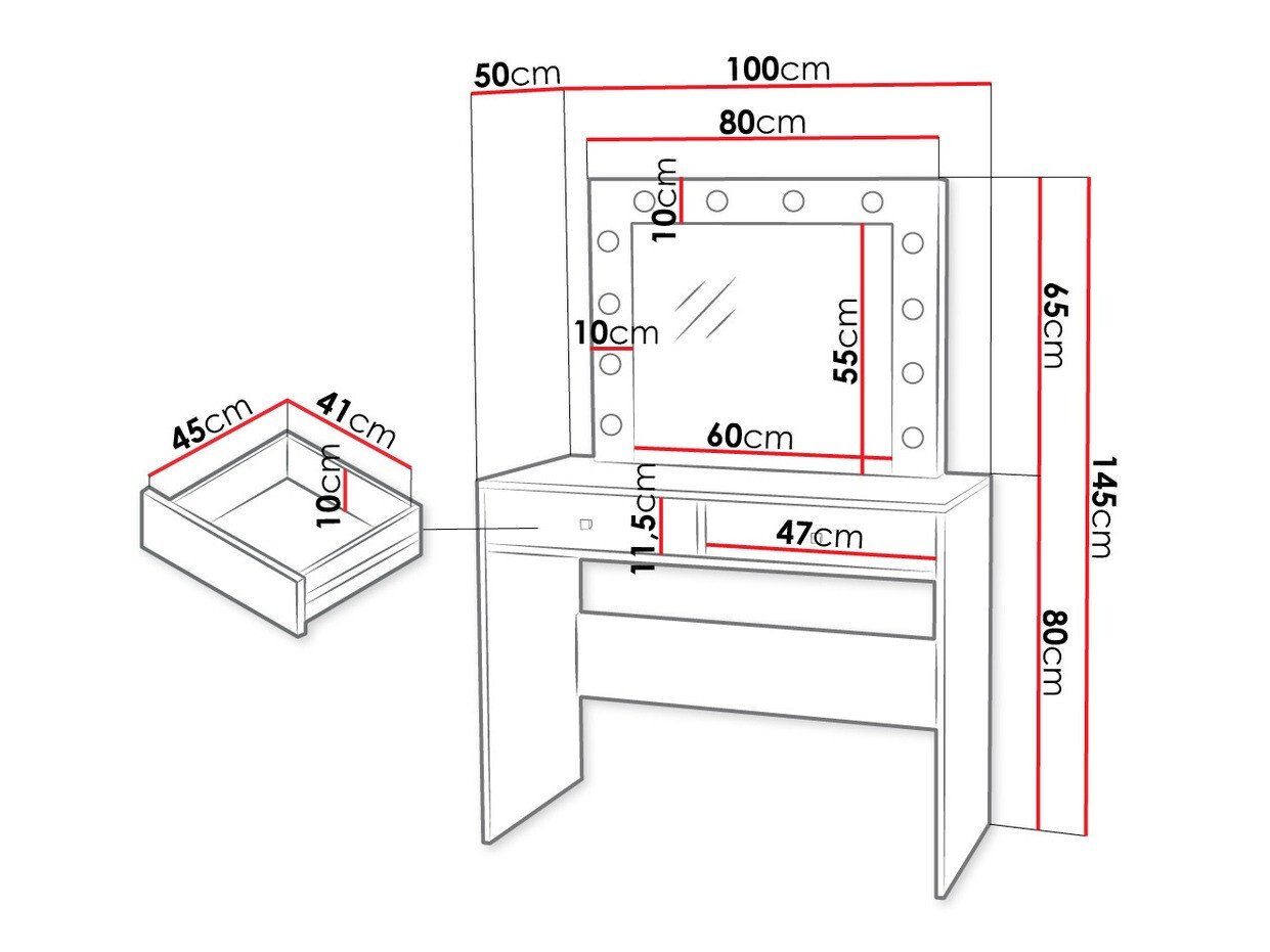 Coiffeuse Bedford 100