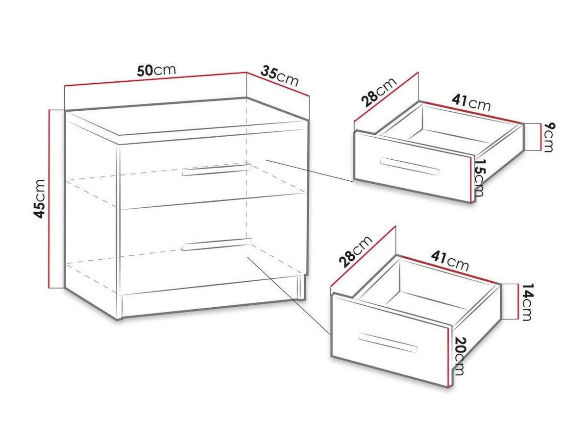 Table de chevet Catromi 103 (Chêne Artisan)