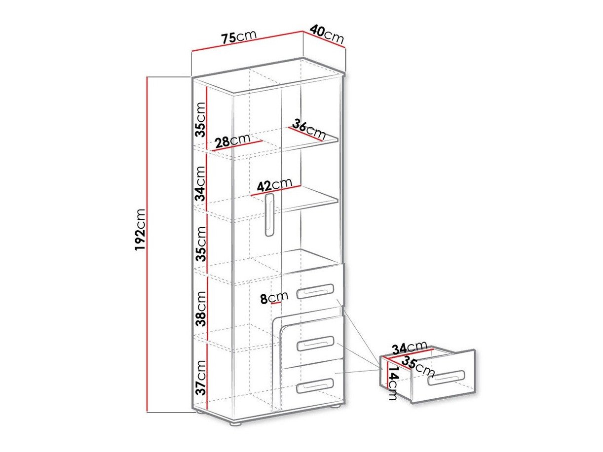 Étagère Aviseve 105 (Anthracite + Blanc)
