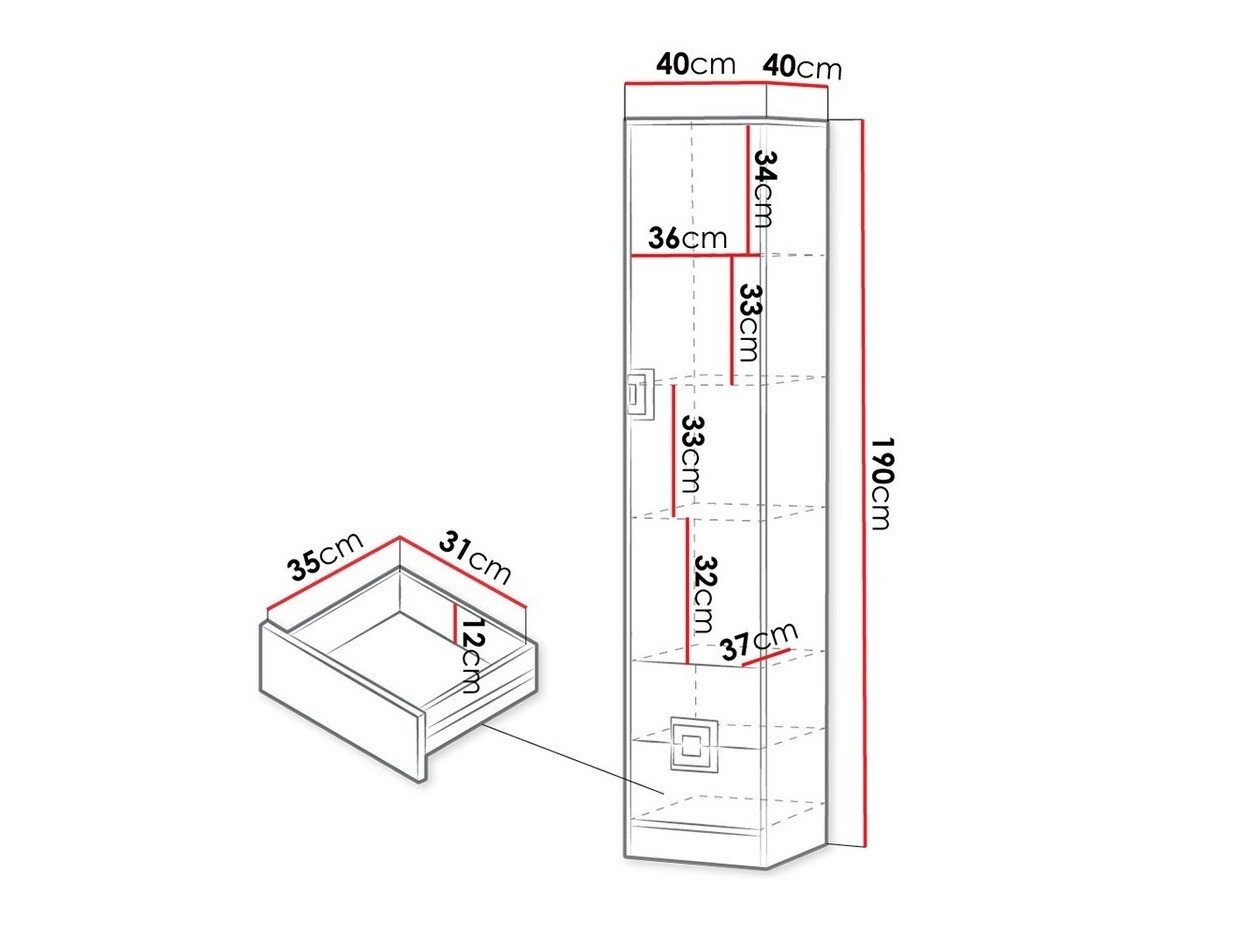 Étagère Tolfere 104 (Chêne clair + Blanc)