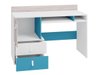 Chambre enfant complète Camteso 114 (Blanc + Chêne + Turquoise)