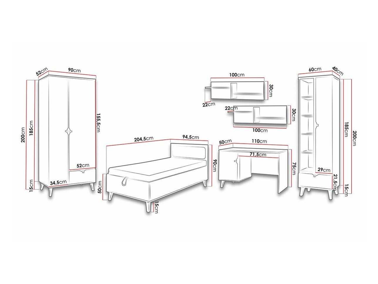 Ensemble de meubles Etrmoru 127