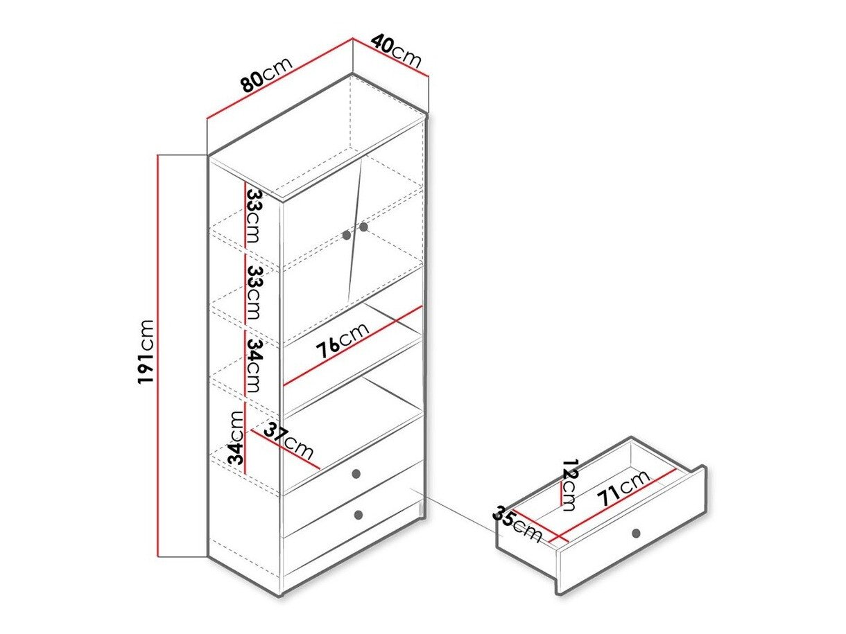 Étagère Almira 103 (Chêne Artisan + Blanc)