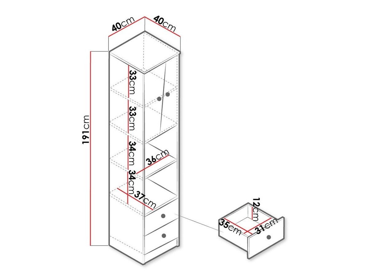 Étagère Almira 104 (Chêne Artisan + Blanc)