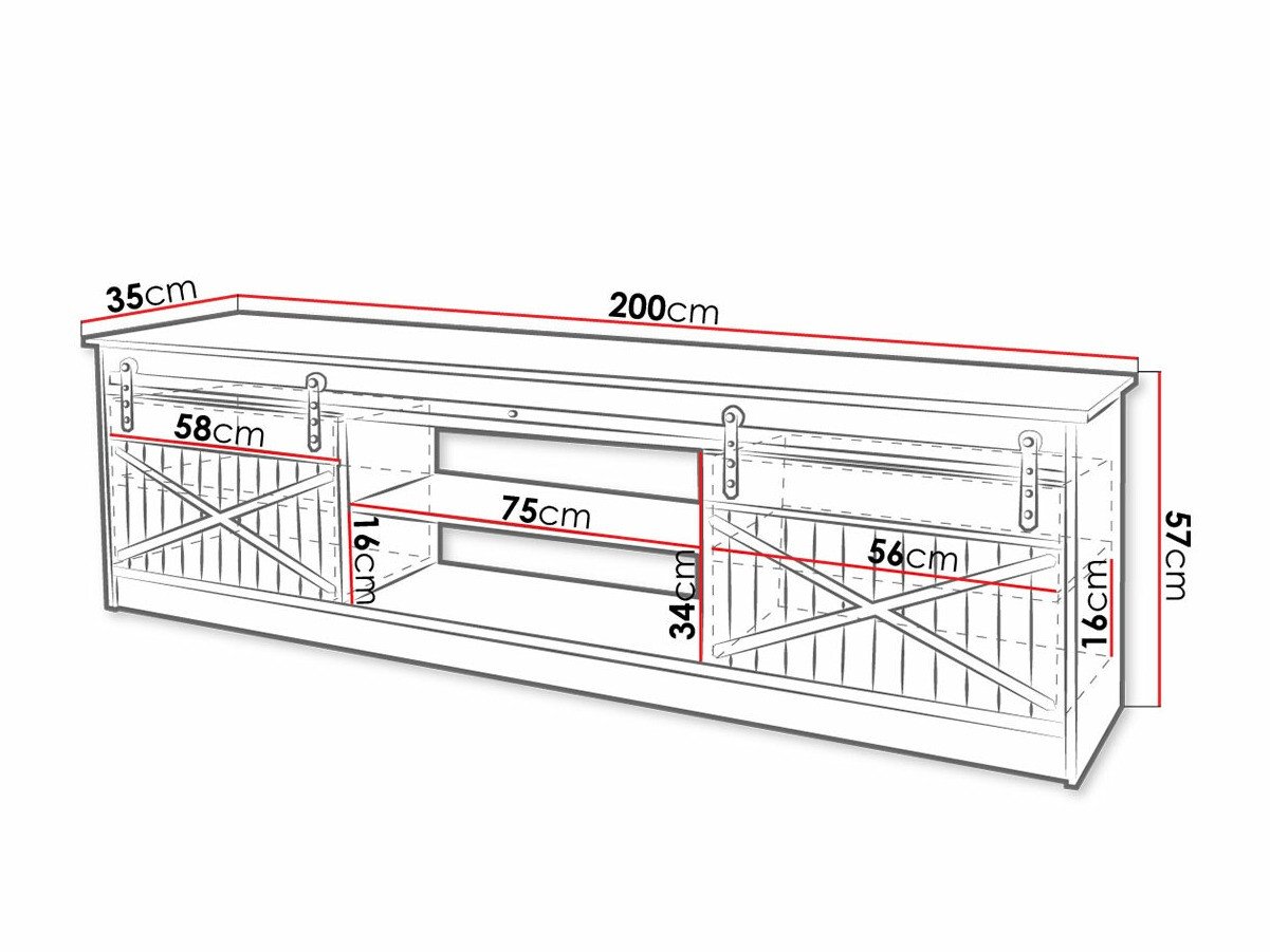 Meuble TV Charlotte 156 (Chêne wotan)