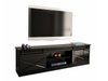 Meuble TV Charlotte 156 (Noir + Noir brillant)