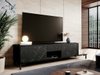 Meuble TV Charlotte 157 (Noir + Marbre noir)