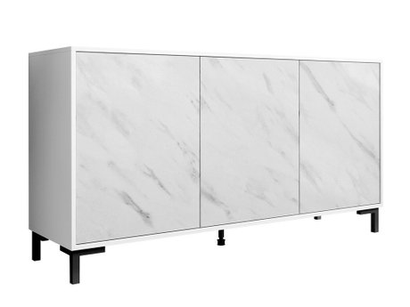 Buffet Charlotte 159 (Blanc + Marbre blanc)