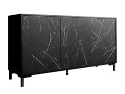 Buffet Charlotte 159 (Noir + Marbre noir)