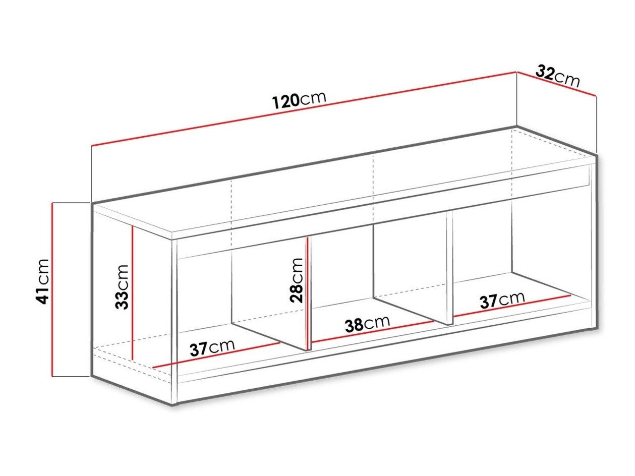 Étagère murale Merevari 106 (Blanc + Blanc brillant)