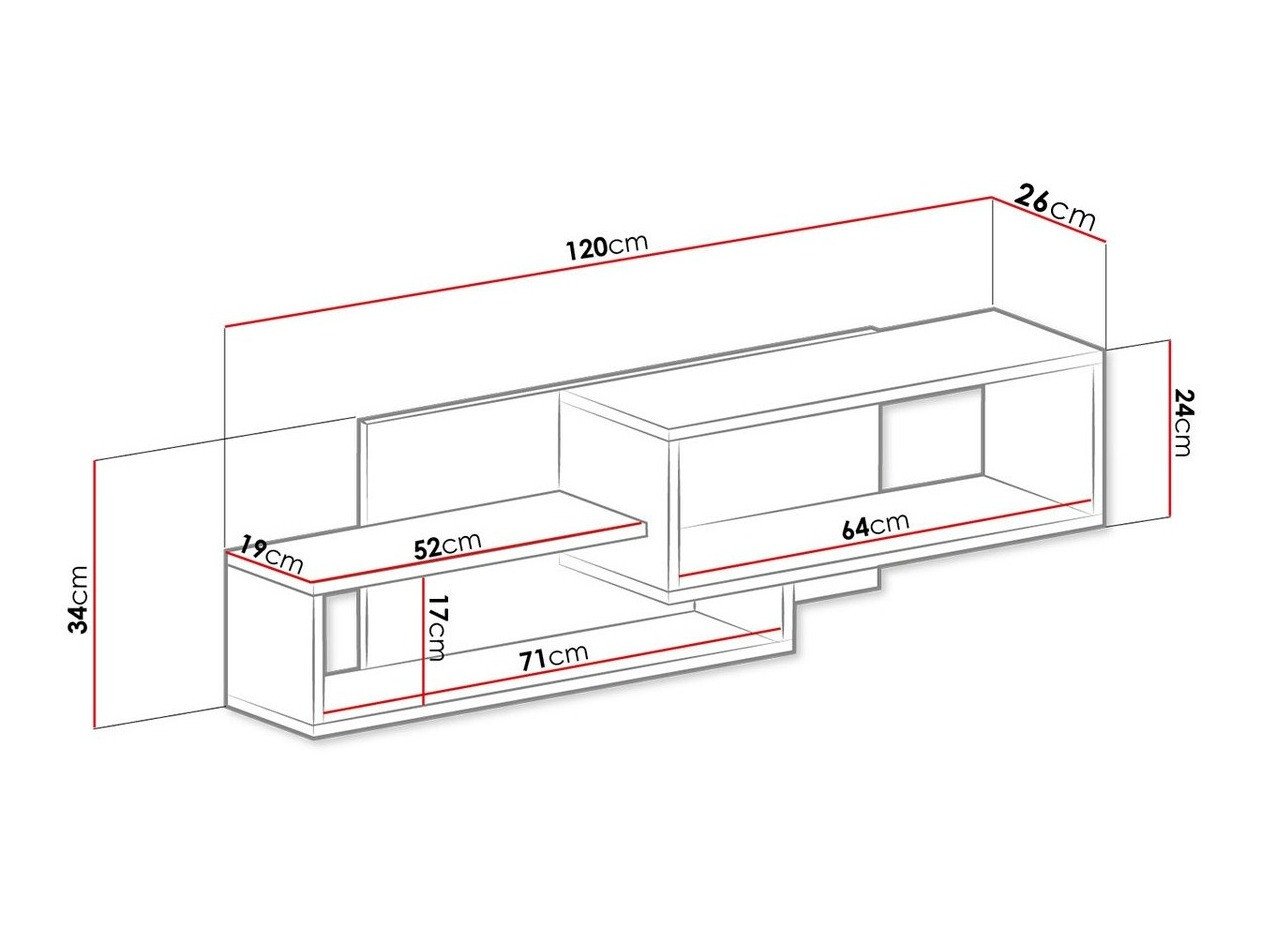 Étagère murale Sorviru 105 (Blanc + Turquoise)