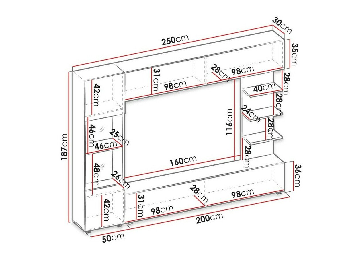 Ensemble de salon Comfivo 210 (Blanc + Béton)
