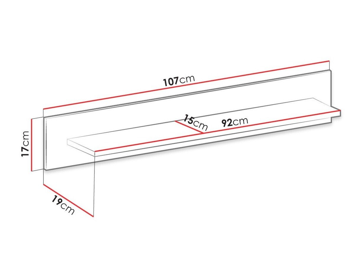 Étagère murale Lima 135 (Chêne Artisan + Graphite)